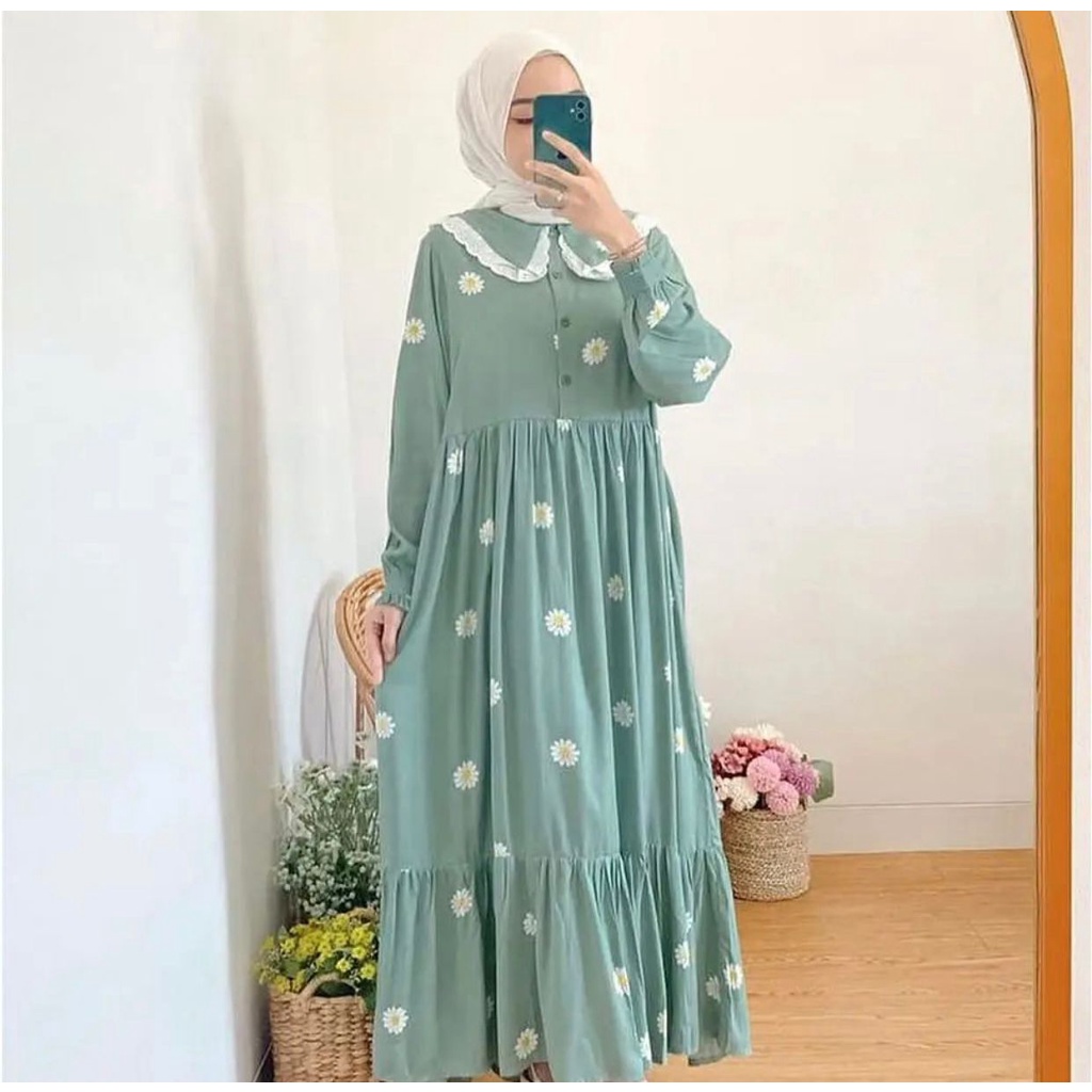 MIDI DRESS RAYON TWILL LONG TUNIK KOTAK CROSS WARNA MURAH GAMIS MIDI ADEM JUMBO XXL BIGSIZE MURAH GR