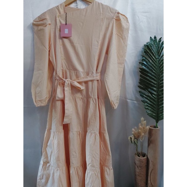 Midi jadore kancing samping/midi salur/dress salur