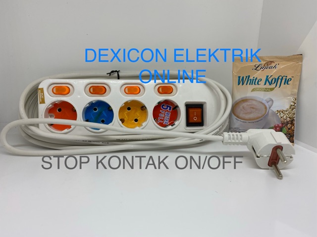 Stop kontak multipro 4 lubang+kabel 5 meter/stop kontak/terminal colokan listrik/colokan listrik