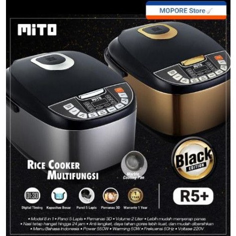 Rice cooker MITO R5 Plus Kapasitas 2 Liter 8 in 1  - ORIGINAL GARANSI RESMI