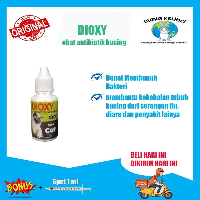 ANTIBIOTIK KHUSUS PENCERNAAN KUCING DIOXY 30 ML