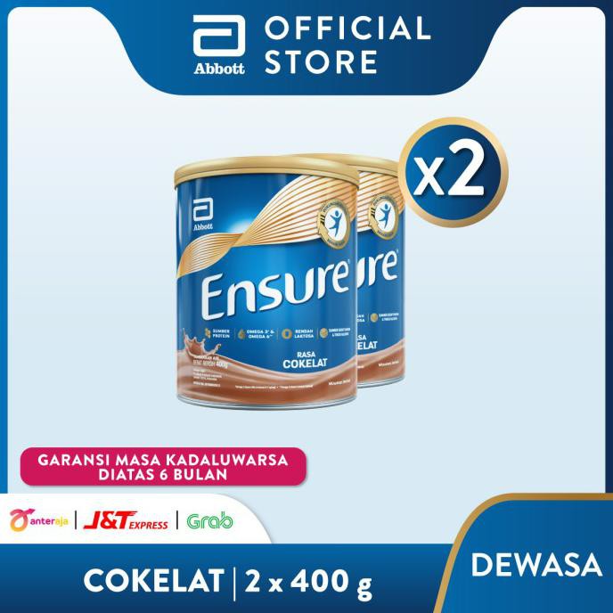 

[[BISA COD]] Ensure Coklat 400 g Susu Nutrisi Dewasa Rendah Laktosa - 2 klg FREE ONGKIR Kode 312