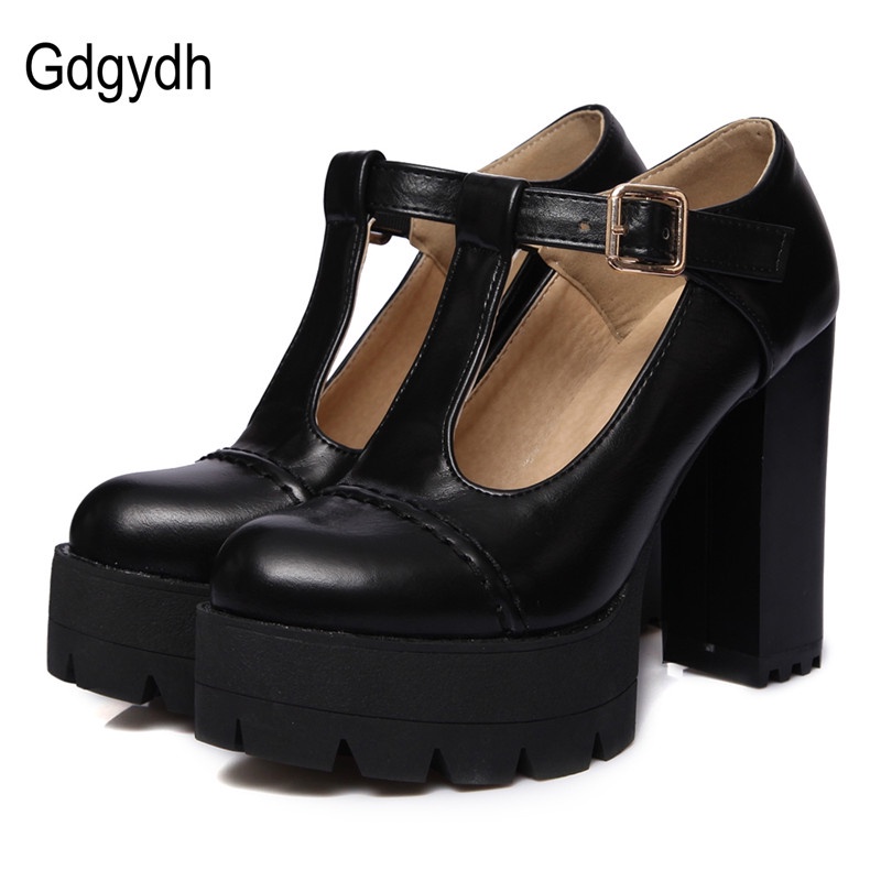 chunky heel mary jane platform