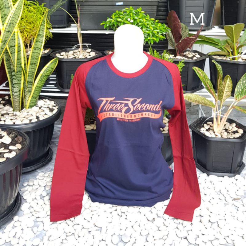 Long raglan threesecond kaos wanita 3second