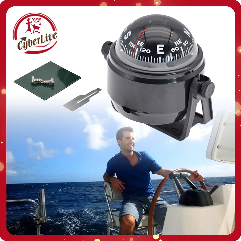 Kompas Navigasi Kapal Adjustable Kompas Kapal Perahu Kemiringan Kapal Compass Kompas Mobil Dashboard