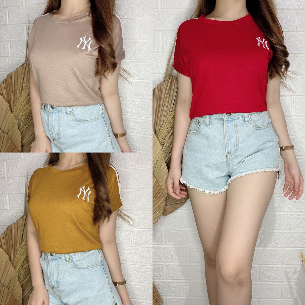 Crop Wanita CROP TOP NY Bordir List Tangan One size