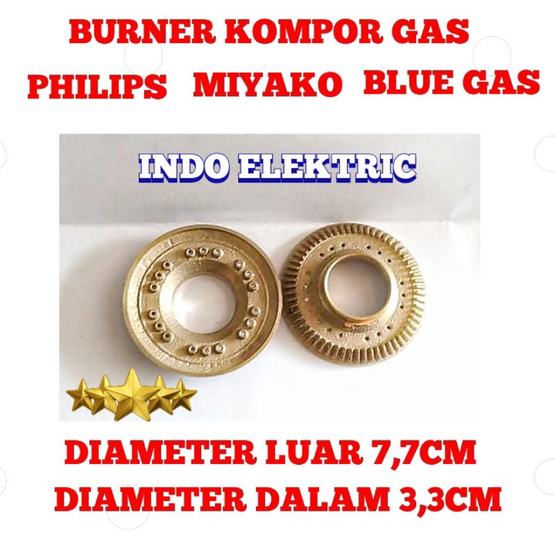 BURNER KUNINGAN KECIL KOMPOR GAS MIYAKO PHILIPS COVINA