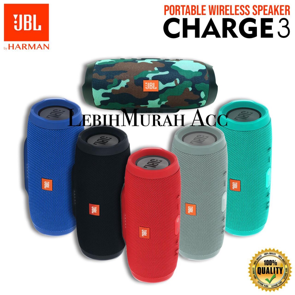 Speaker Bluetooth JBL Charge 3+ Wireless Portabel Speaker Aktif Super Bass CHARGE3 LARGE JUMBO High Quality OEM