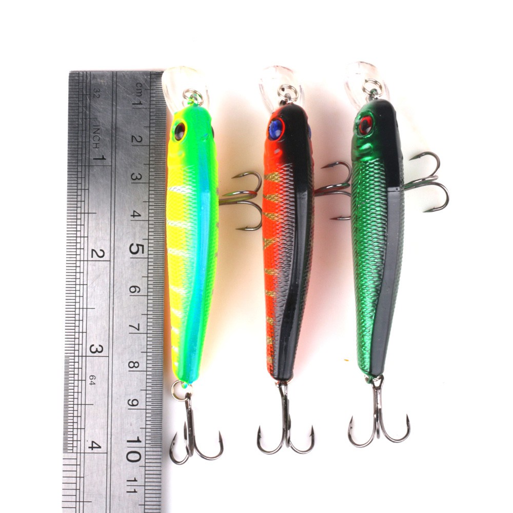 HENGJIA 6pcs/Lot Umpan Pancing Mini Fishing Lures 8.5cm/8.9g Floating Minnow Hard Bait Treble Hooks Ikan Fishing Tackle