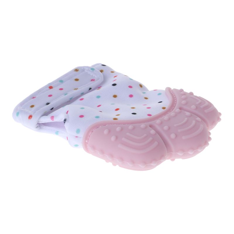 Mary Sarung Tangan Teether Bayi Newborn Bahan Silikon Dengan Suara Mencicit