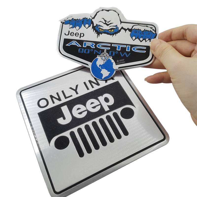 1 X Aluminum ARCTIC ONLY IN A JEEP Logo Car Auto Rear Decorative Emblem Sticker Decal Badge For JEEP SNOWMAN