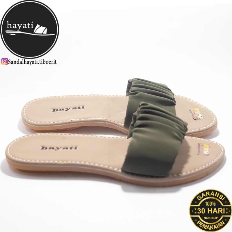 sandal slop sandal wanita Sandal Hayati Nonslip Sandal Tasik