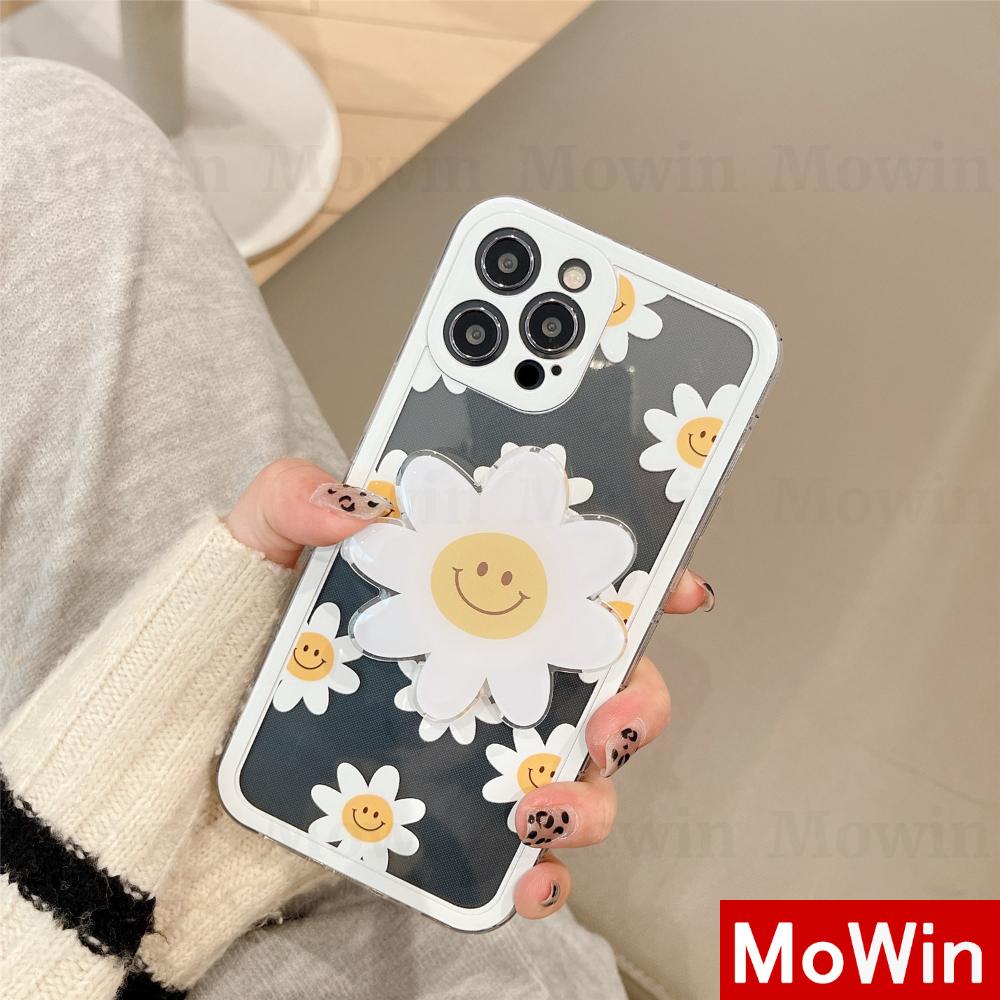 Mowin - Soft Case Silikon Motif Bunga Daisy Untuk Iphone 12 Pro Max 7 Plus 8 Plus Se 2020 Xr Xs Max 11 Pro Max