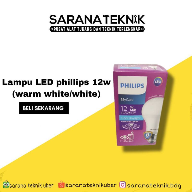 lamu phillips LED 12watt warm white my care / lampu phillips 12w kuning putih
