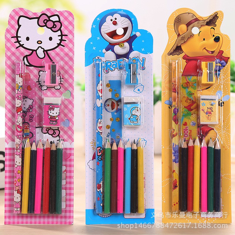 Set Alat Tulis Anak Pensil Warna Anak Karakter Lucu Murah Produk Import h103 Al B9