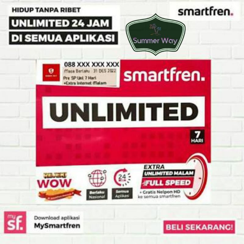 Kartu Perdana Smartfren Unlimited 7D