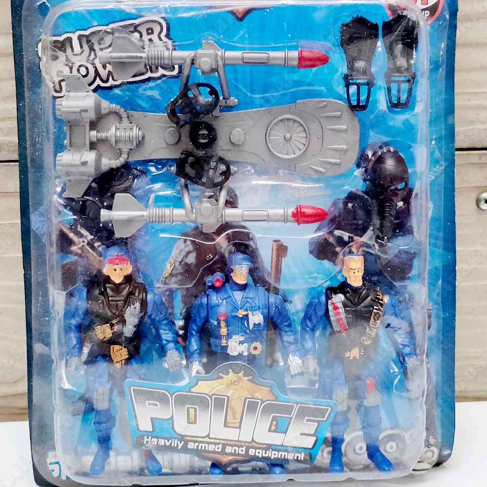 POLICE HEAVILY ARMED &amp; EQUIPMENT MAINAN MINI FIGURE POLISI SEPEDA MOTOR RUDAL