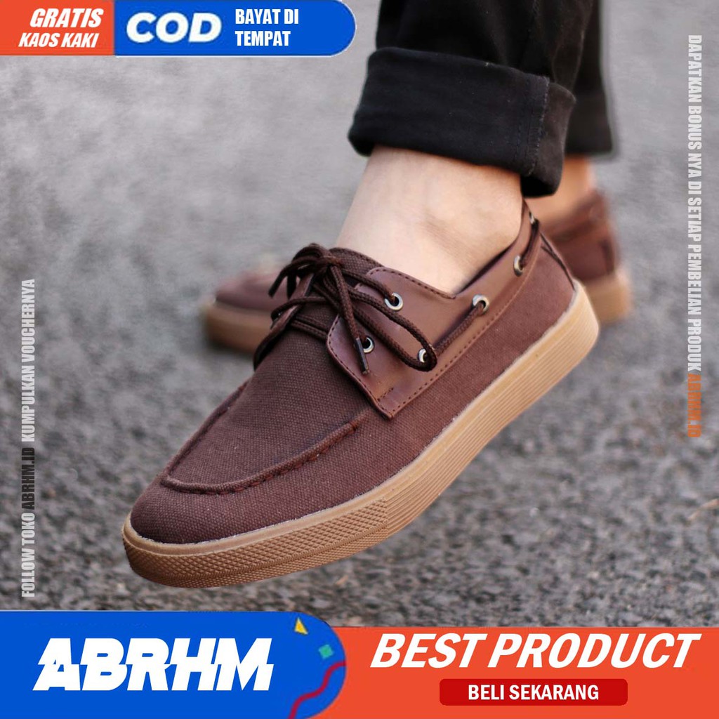 ABRHM X ZAPATO Sepatu kasual Pria loafers Sepatu casual pria cowok keren termurah pria Sepatu Kerja Kantor Semi Formal Kuliah Kondangan Gaya keren Kekinian Murah Terlaris