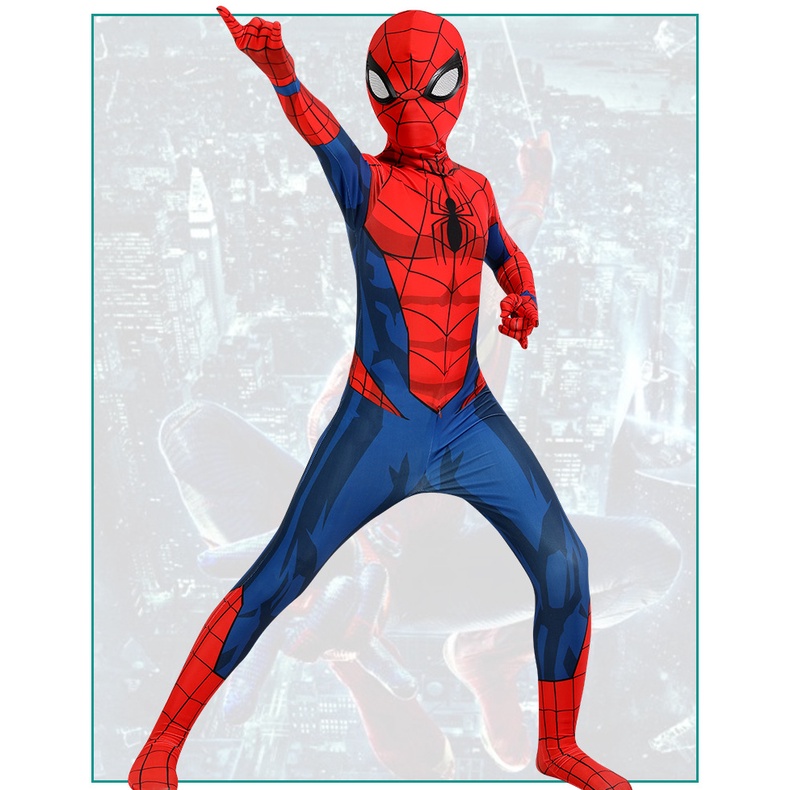 Voucher Shoee Halloween COS Amazing Spider-Man KOSTUM ANAK Jumpsuit + Topeng