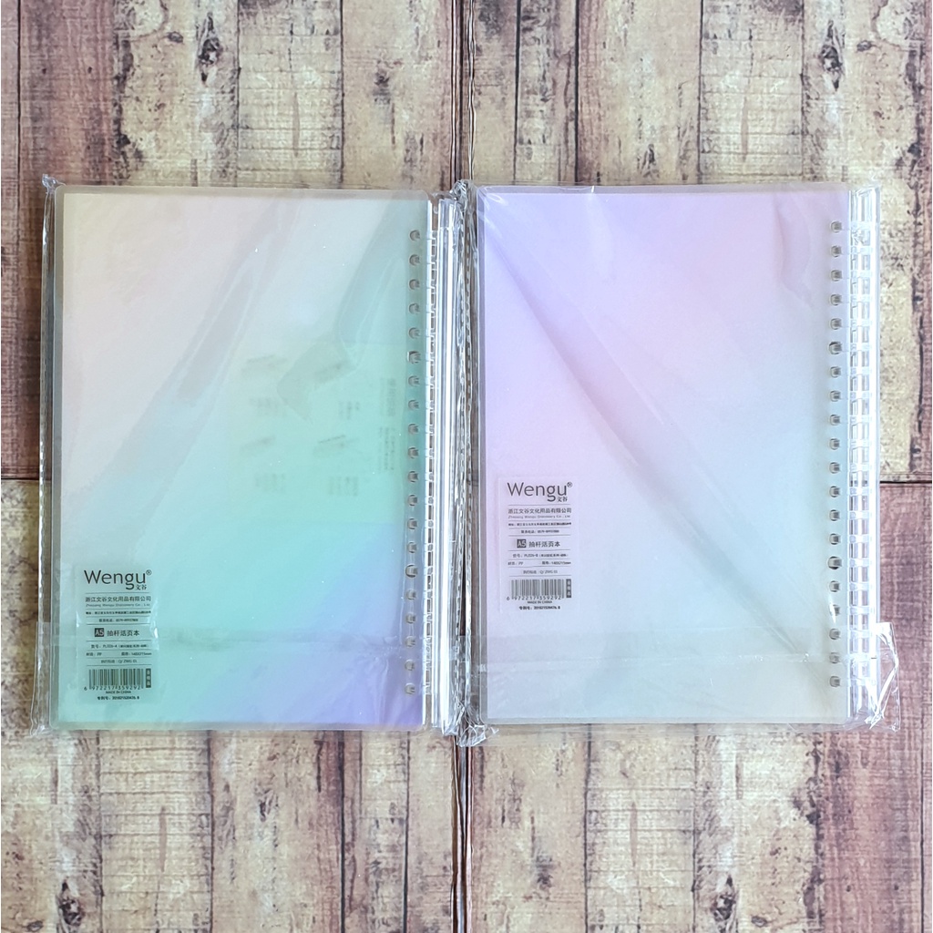 Binder Notepad Gradasi - Notebook Spiral Wengu A5 Warna Gradient Ring Plastik Bisa Direfill PL026