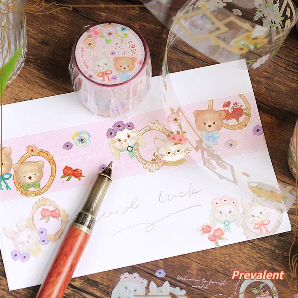 Stiker Tape Perekat Tahan Air Motif Bunga Burung Untuk Alat Tulis Jurnal