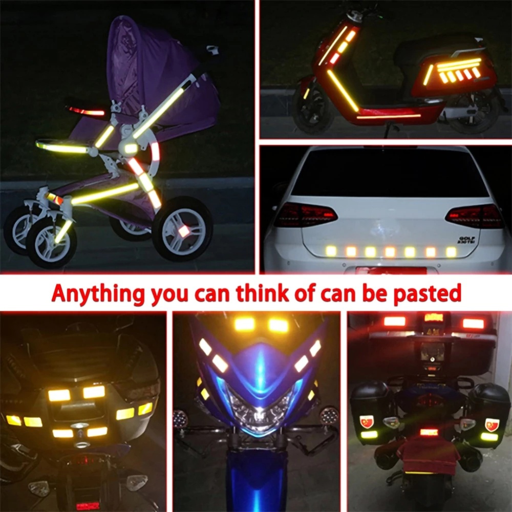 5*100cm Car Warning Conspicuity Self-Adhesive  Reflective Sticker for Car, Bicycle, Motorcycle Rim ，DIY Decoration