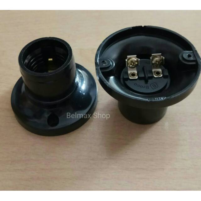 Fitting Plafon Tempel Broco Hitam /Fiting Lampu Broco / Rumah Lampu Broco / Kap Lampu Broco / Fiting