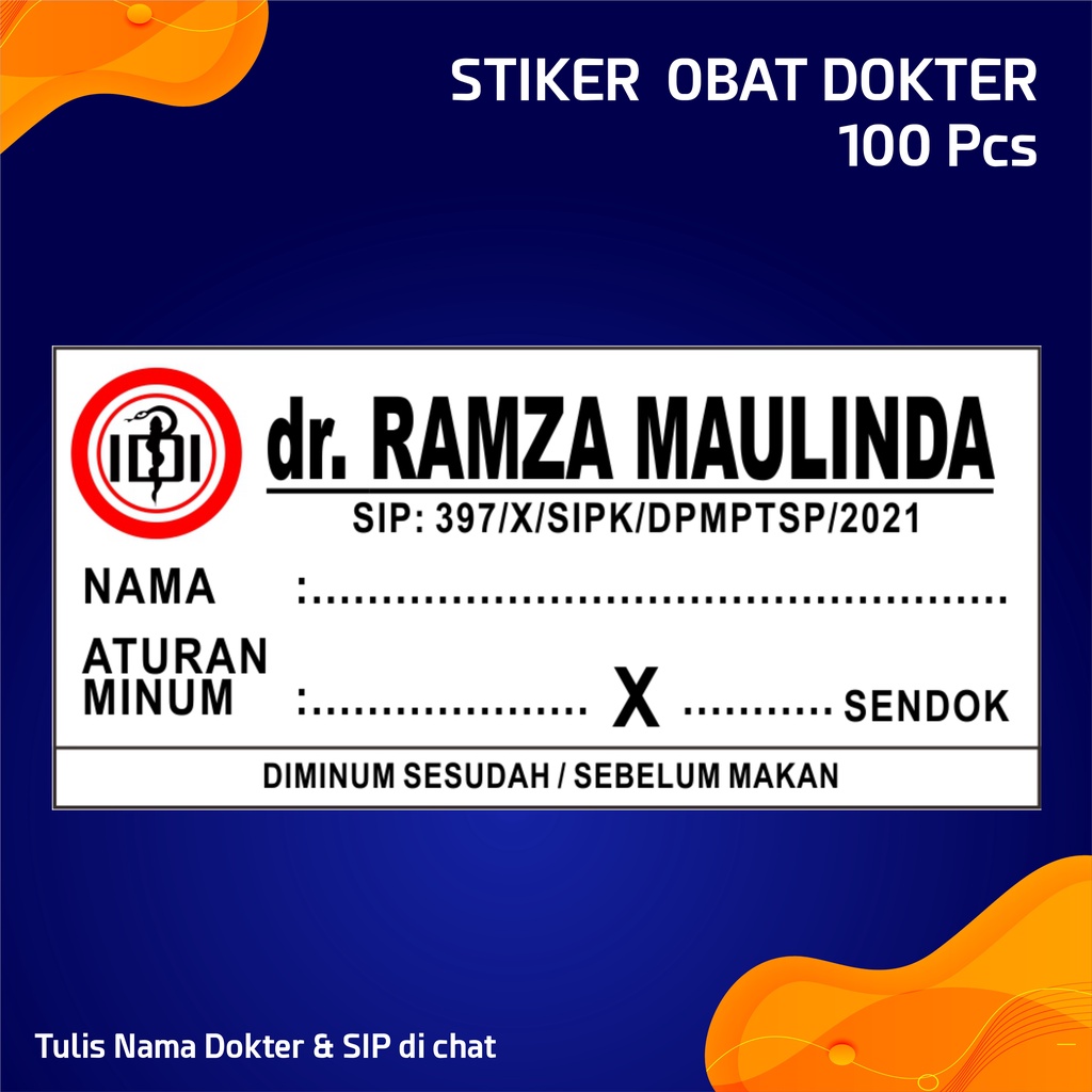 

STIKER LABEL OBAT DOKTER 1 PACK (100Pcs)