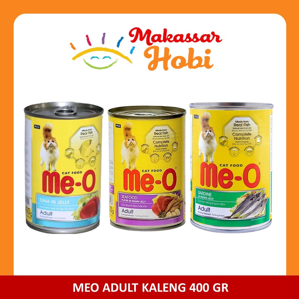 Meo Kaleng 400gr Me-O Tuna Seafood Makanan Basah Kucing 400g 400 gram