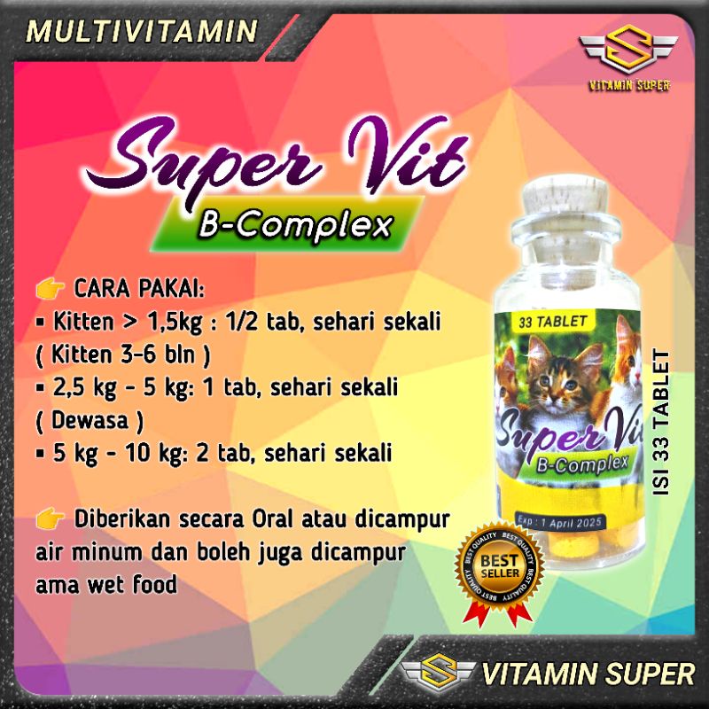 Vitamin Kucing Super Vit | Vitamin Bulu Gembul, Gemukin, Memperkuat Imun, Kucing Sakit, Stres, Hamil dan Menyusui