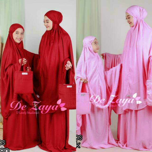 READY 12 WARNA MUKENA COUPLE POLOS ORI DE ZAYA BALI