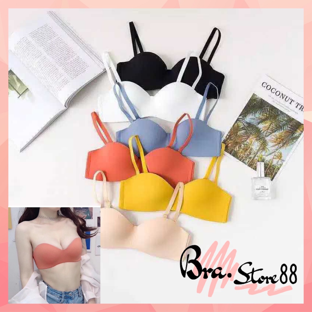 Bra Store88【Bra-014】 Half cup Bra Model Seamless Tanpa Kawat untuk Wanita