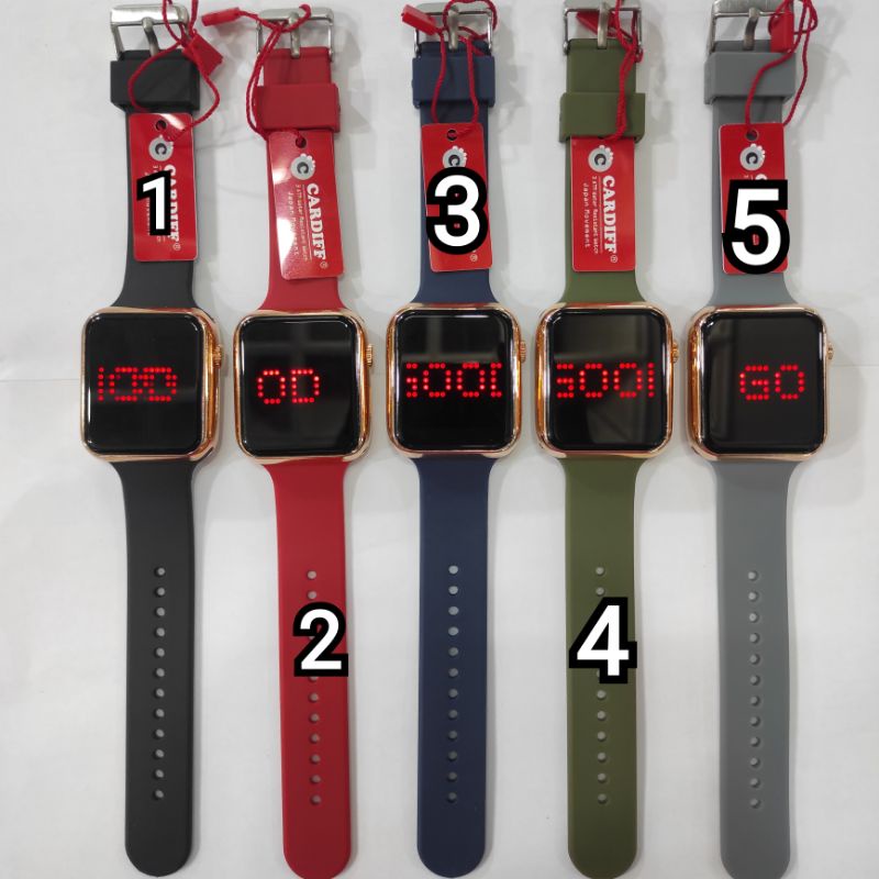 COD jam tangan cardiff led touchscreen tahan air bisa save nama