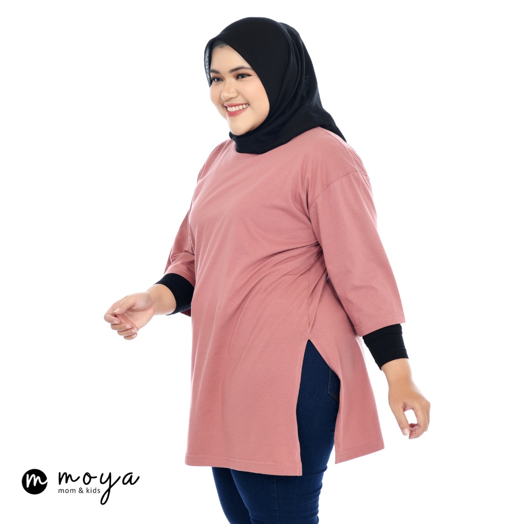 Kaos Oversize Casual Tee Polos Big Size LD 130cm (Fit to XXL) Kaos Polos Terbaru Hijab Friendly by moya