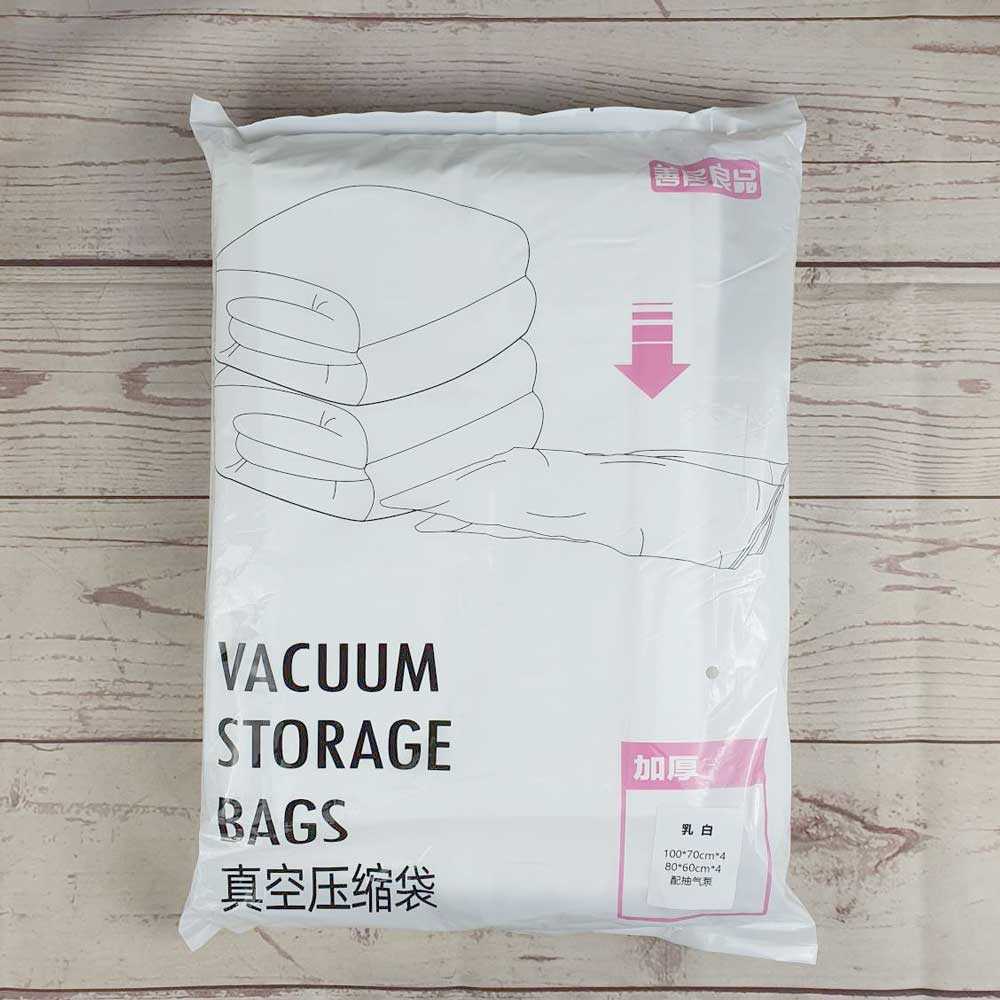 Kantong Plastik Pakaian Vacuum Bag 8 PCS with Hand Pump Plastik Penyimpanan Baju Selimut Anti Debu Metrial Berkualitas