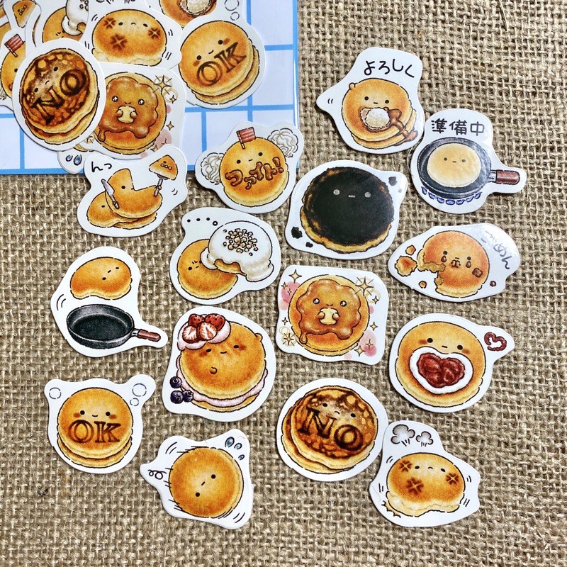 

Pancake sticker pack ( Sticker aesthetic Sticker bujo Sticker journaling Sticker korea )