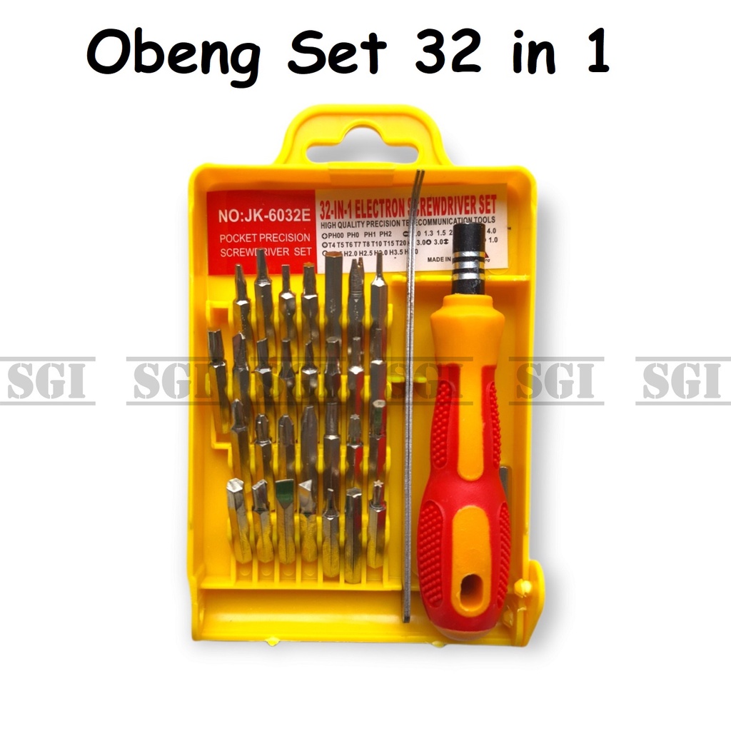 OBENG KOTAK 32 in 1 Electron Screwdriver Set Bintang Kecil Minus Plus Screw Driver Serba Guna Univer