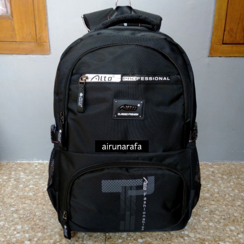 TAS PUNGGUNG  ALTO ORIGINAL HITAM SIMPEL KUAT AWET TEBAL KEREN BRAND ORI CAKEP BERKUALITAS BACKPACK 