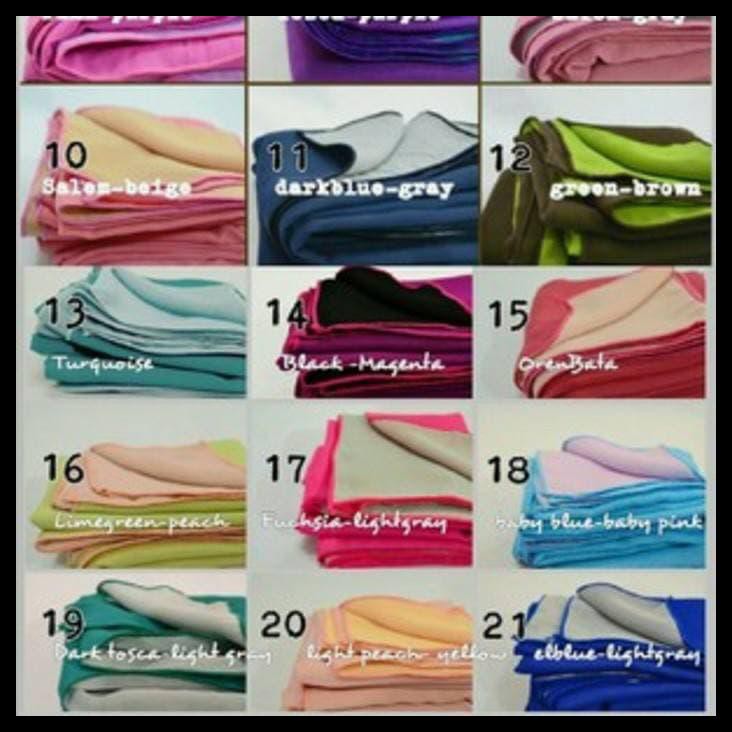 Best Price - Segiempat Jilbab Bolak Balik/ Kerudung Dua Warna Double Hycon Murah ....