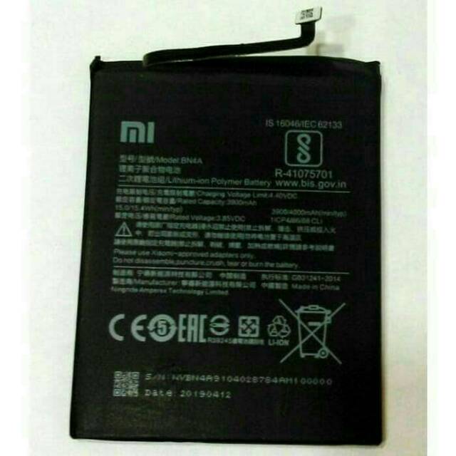 Baterai Xiaomi Xiomi Redmi Note 7 / Redmi Not 7 BN4A BN 4A Batre Batrei Original