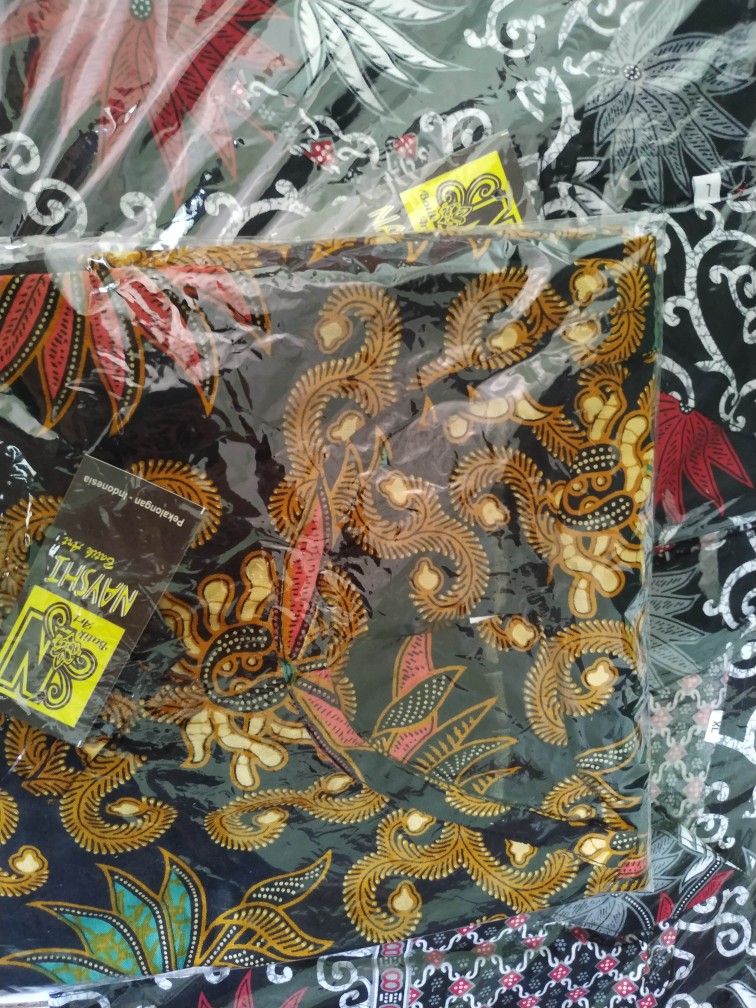 Rama Shinta Couple - Sarimbit Batik Couple Atasan Blouse Lonceng Manda Seno Mega Mendung Biru Kipas