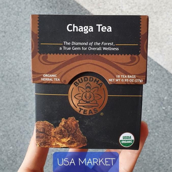 

Chaga Mushroom Tea oganic herbal BUDDHA Teas teh herbal 18 tea bags