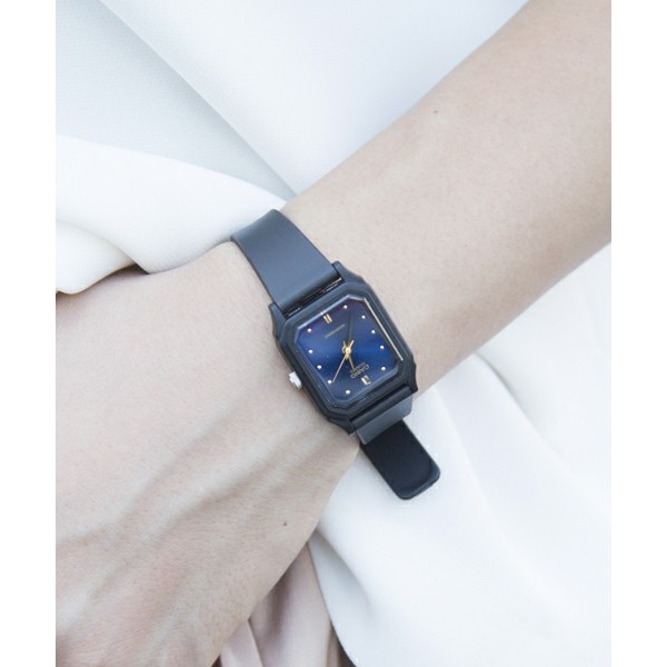 Casio Original LQ142E-2A / LQ-142E-2A Jam Tangan Analog Wanita Karet Biru Navy