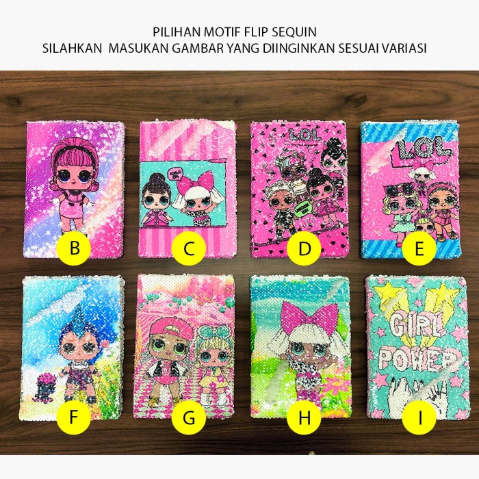

[RESTOCK] Buku Agenda Diary FLIP SEQUIN LOL Smiggle kado ultah lucu unik imut - Motif B
