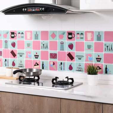 Tas bersama 121 Wallpaper Sticker Dapur Anti Air / Minyak Panas / Kitchen Sticker Dinding COD