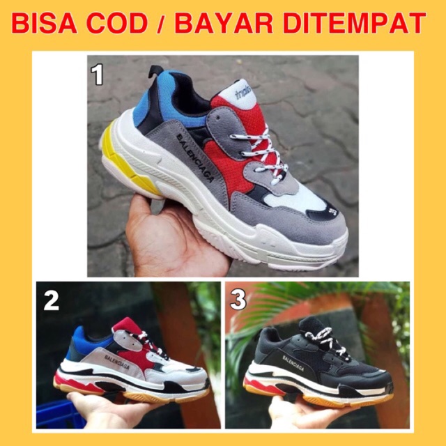 [BISA COD] DISKON SEPATU KEKINIAN BALENCIAGA TRIPLE S COWOK CEWEK MURAH IMPORT BAGUS