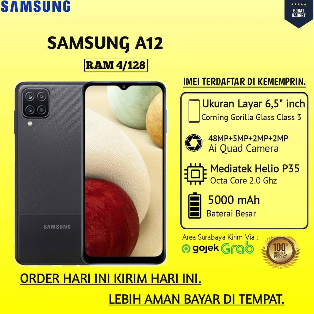 SAMSUNG A12 RAM 4/128 BERGARANSI RESMI SAMSUNG INIDONESIA 100% ORIGINAL