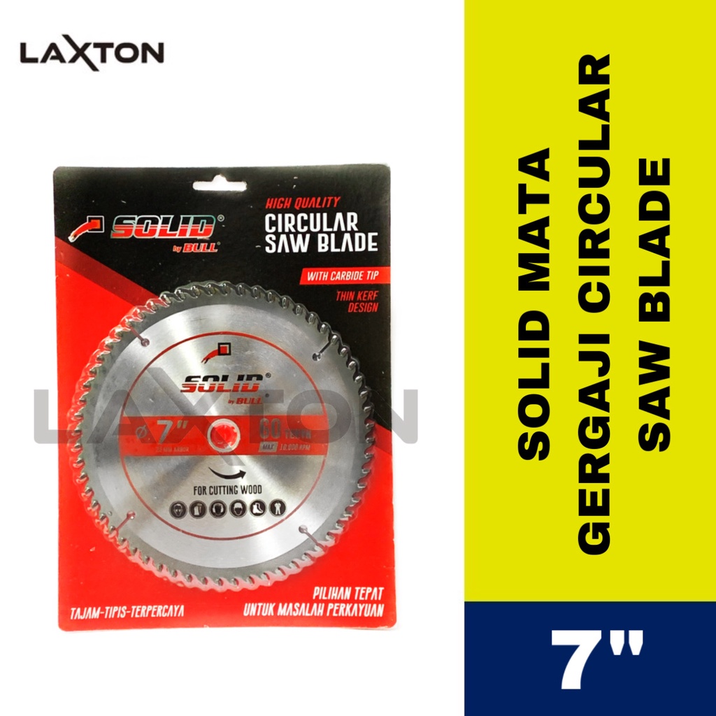 SOLID circular saw blade mata gergaji PUTAR 7&quot; untuk kayu