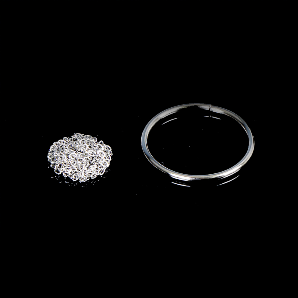 2Pcs Magic Ring and Chain Cool Magic Trick Props Metal Knot Ring On Chain