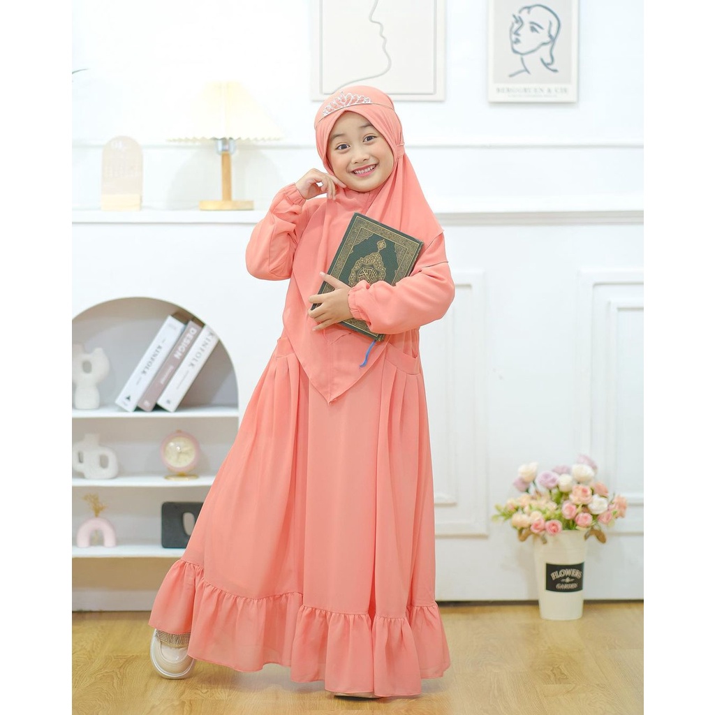 Grosir GAMIS ANAK PEREMPUAN GAMIS SYARI MAXI PLAN ORIGINAL MATATIN KANCING Elegan